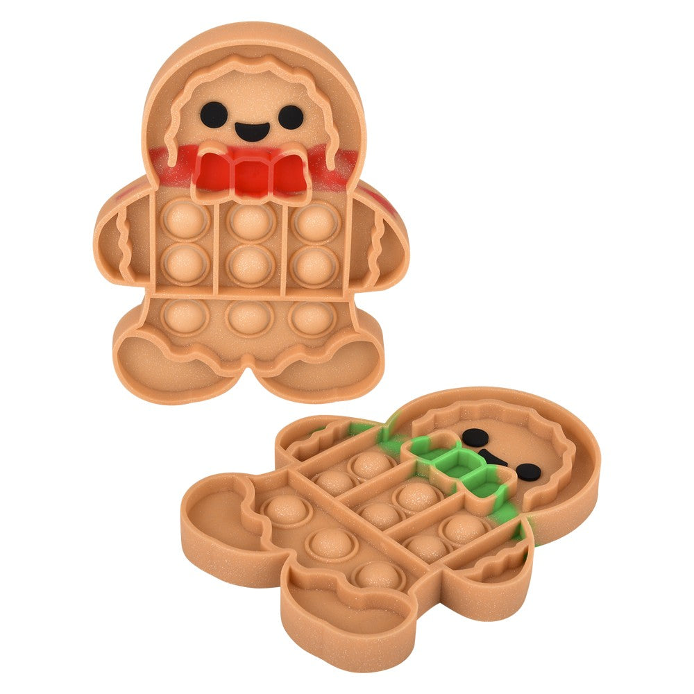 Gingerbread Man Glitter Bubble Poppers (1 DZ)