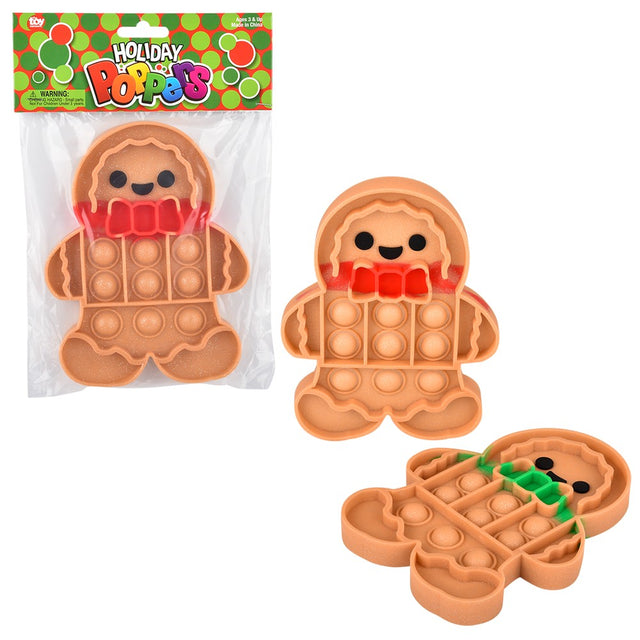 Gingerbread Man Glitter Bubble Poppers (1 DZ)