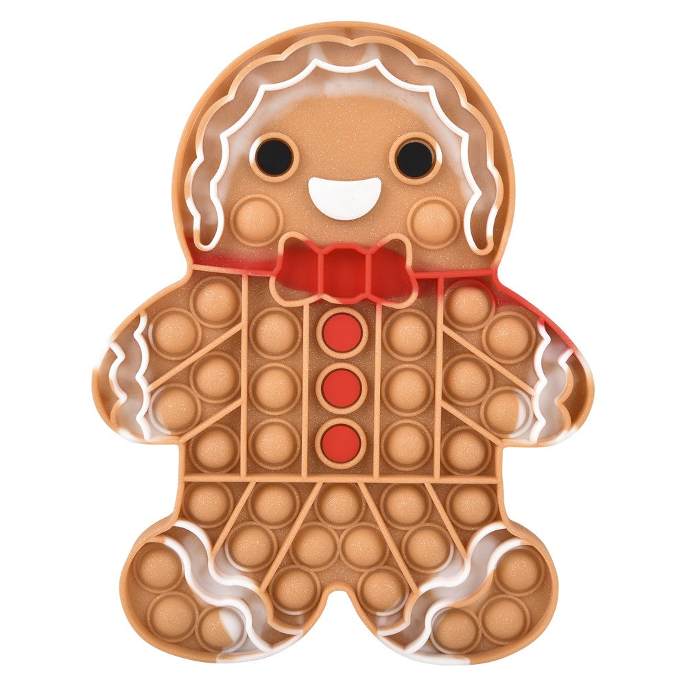 Gingerbread Man Jumbo Glitter Bubble Popper (1 DZ)