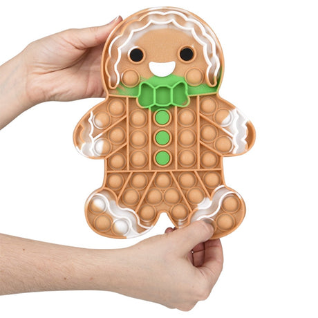 Gingerbread Man Jumbo Glitter Bubble Popper (1 DZ)