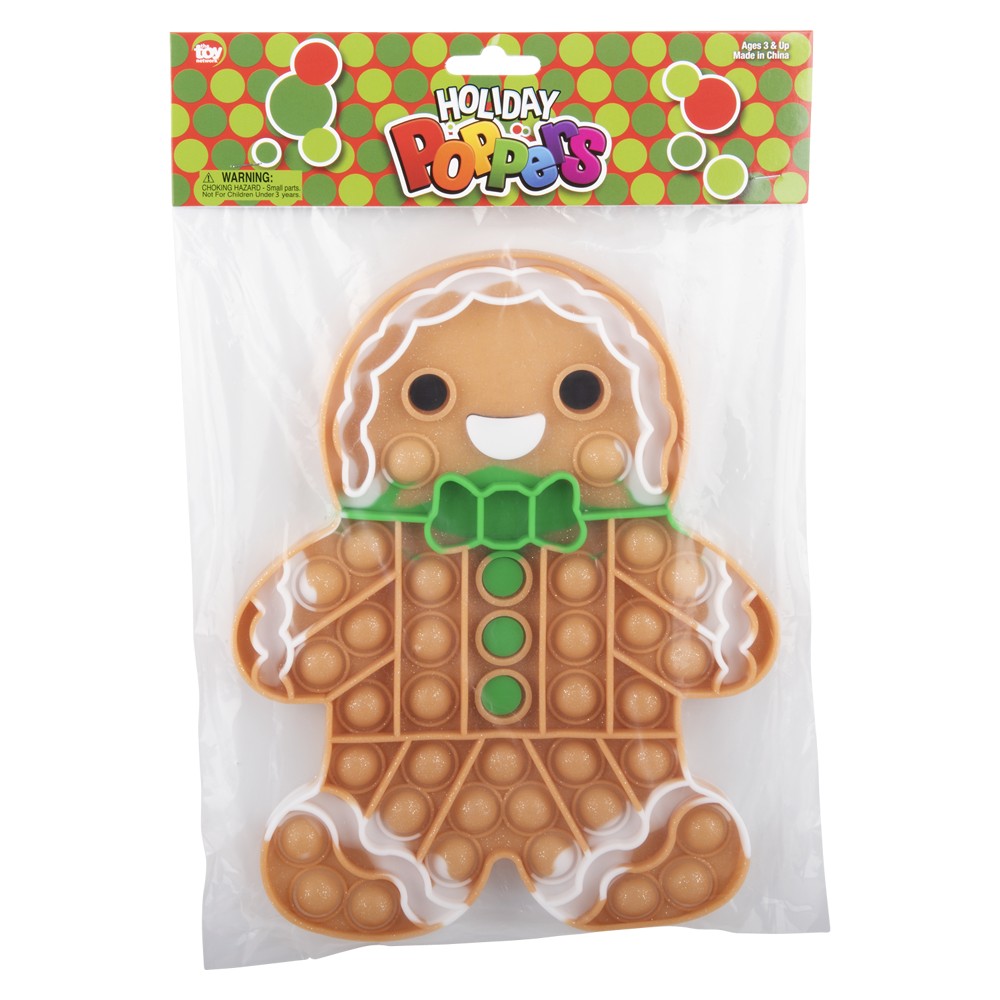 Gingerbread Man Jumbo Glitter Bubble Popper (1 DZ)
