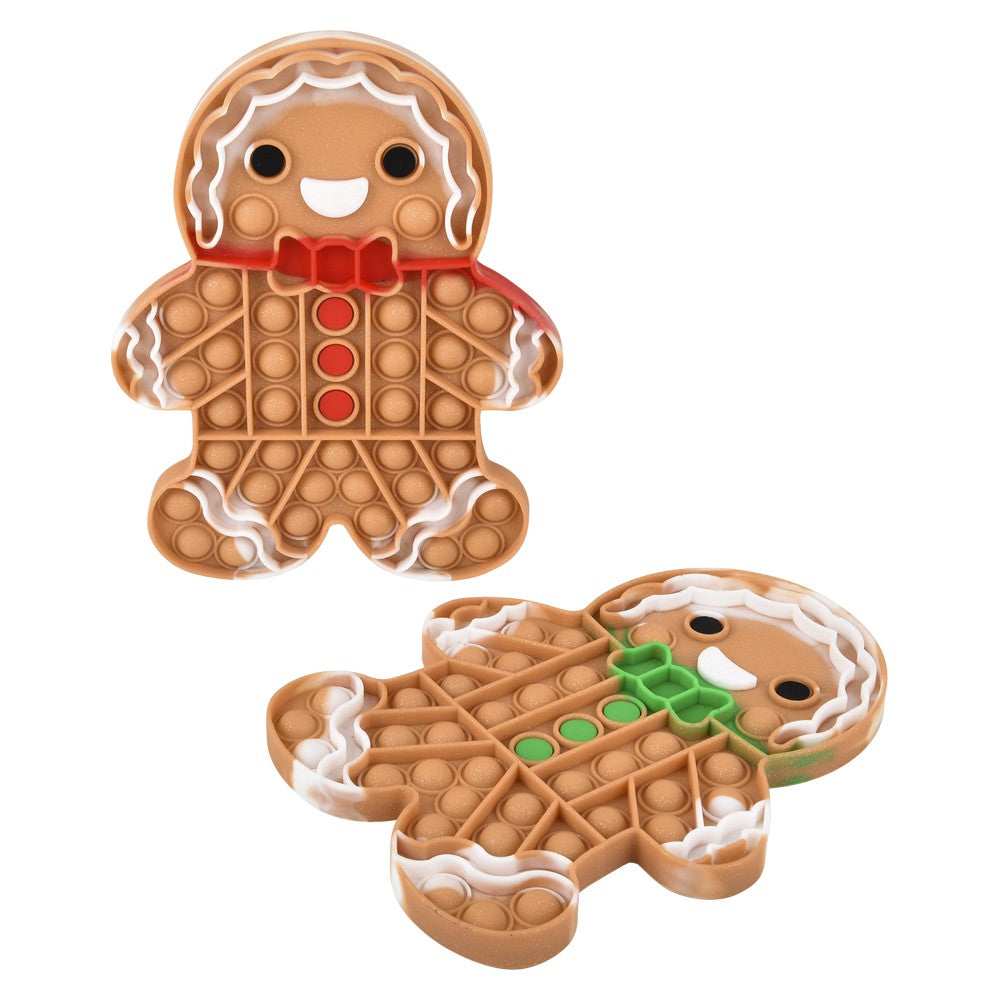 Gingerbread Man Jumbo Glitter Bubble Popper (1 DZ)