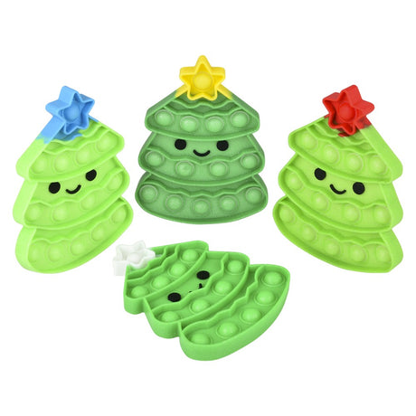 Christmas Tree Glitter Bubble Poppers (1 DZ)