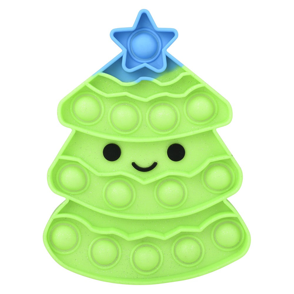 Christmas Tree Glitter Bubble Poppers (1 DZ)
