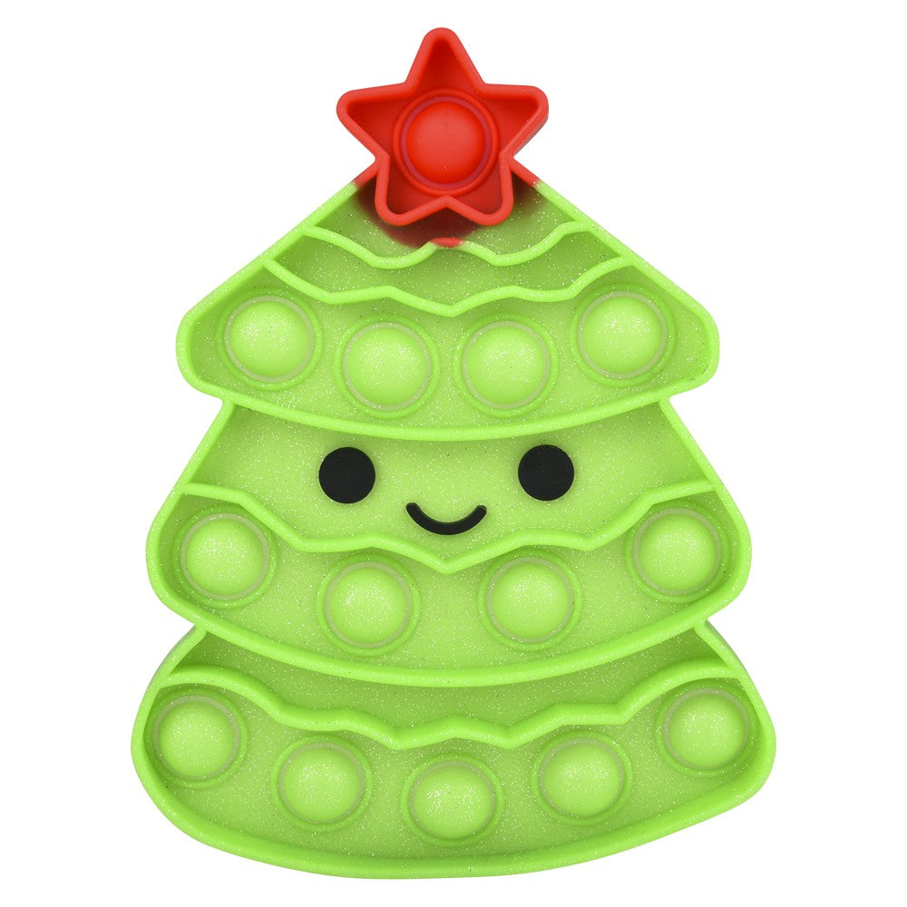Christmas Tree Glitter Bubble Poppers (1 DZ)