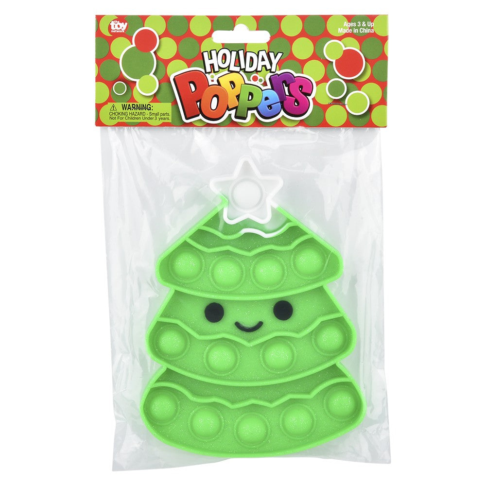 Christmas Tree Glitter Bubble Poppers (1 DZ)