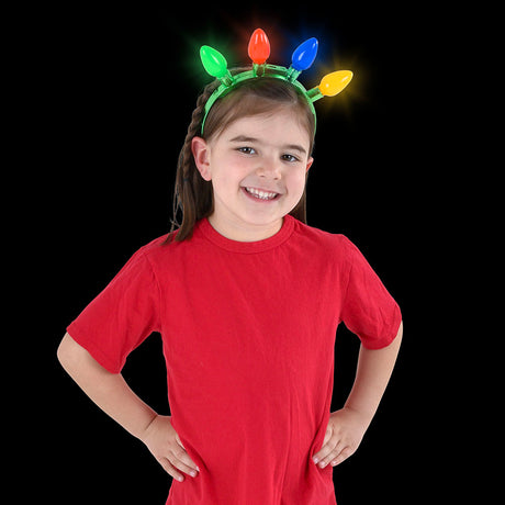 Light-Up Christmas Bulb Headband 8"