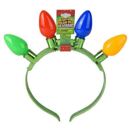 Light-Up Christmas Bulb Headband 8"