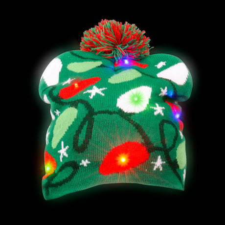 Light-Up Beanie Hat Christmas Bulb (1 PC)