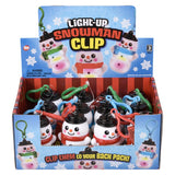 Light-Up Snowman Clip On (1 Dozen Display)