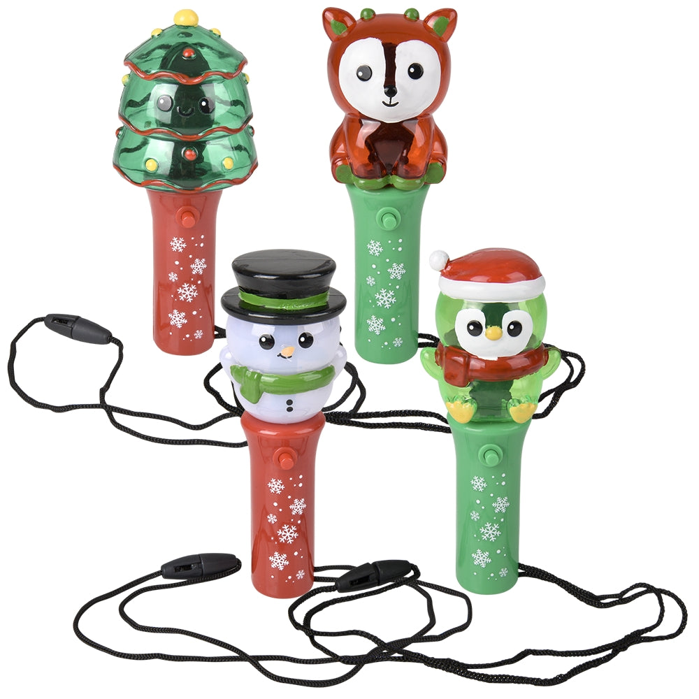 Light Up Christmas Mini Spinning Wand Necklaces (1 DSP)