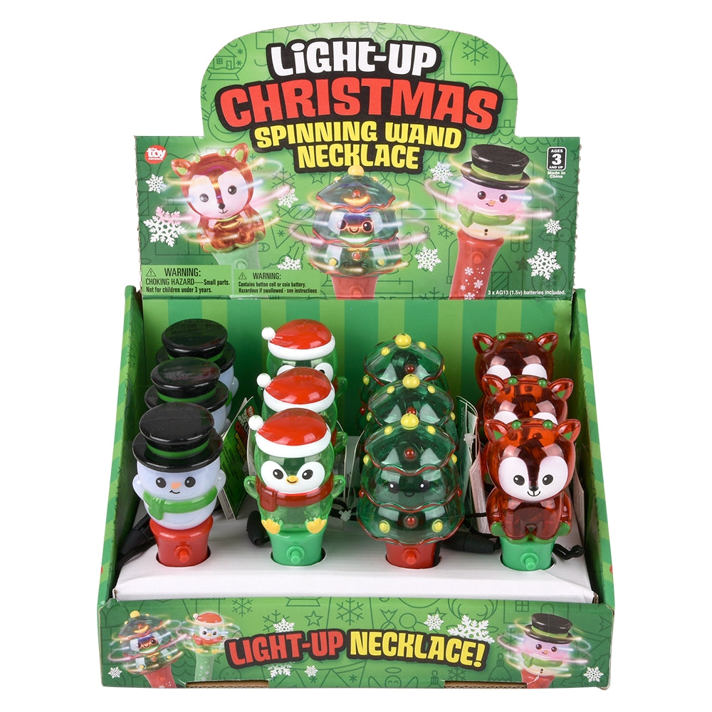 Light Up Christmas Mini Spinning Wand Necklaces (1 DSP)