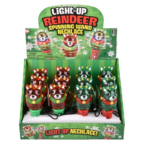 Light Up Reindeer Wand Necklace (12 PC Display)