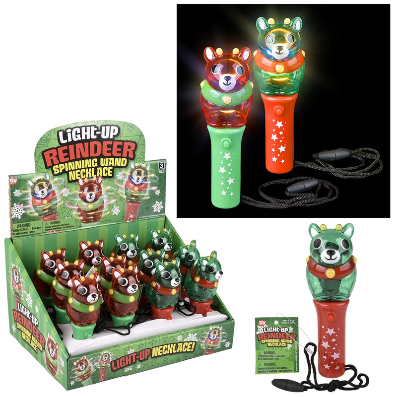 Light Up Reindeer Wand Necklace (12 PC Display)