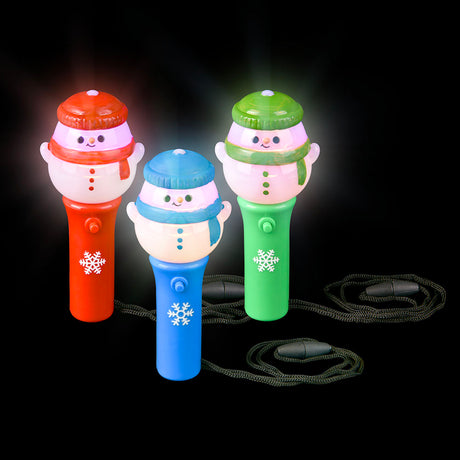 Light Up Snowman Wand Necklace (12 Pc Display)