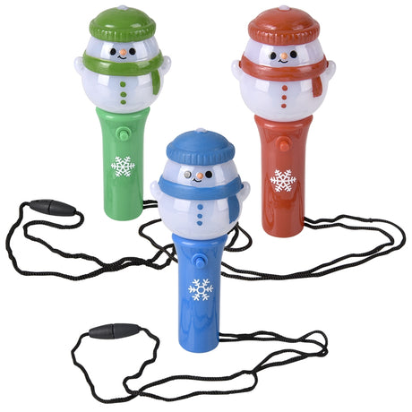 Light Up Snowman Wand Necklace (12 Pc Display)
