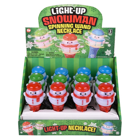 Light Up Snowman Wand Necklace (12 Pc Display)