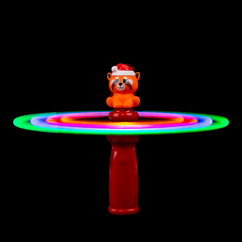 Light-Up Red Panda Christmas Spinning Wand