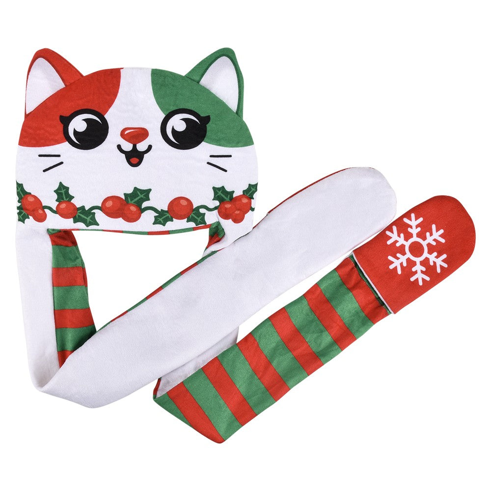 Light-Up Christmas Plush Hoodie Scarf Assortment (6 Pc)