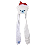 Light Up Christmas Plush Hoodie Scarf Hat 35"