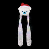 Light Up Christmas Plush Hoodie Scarf Hat 35"