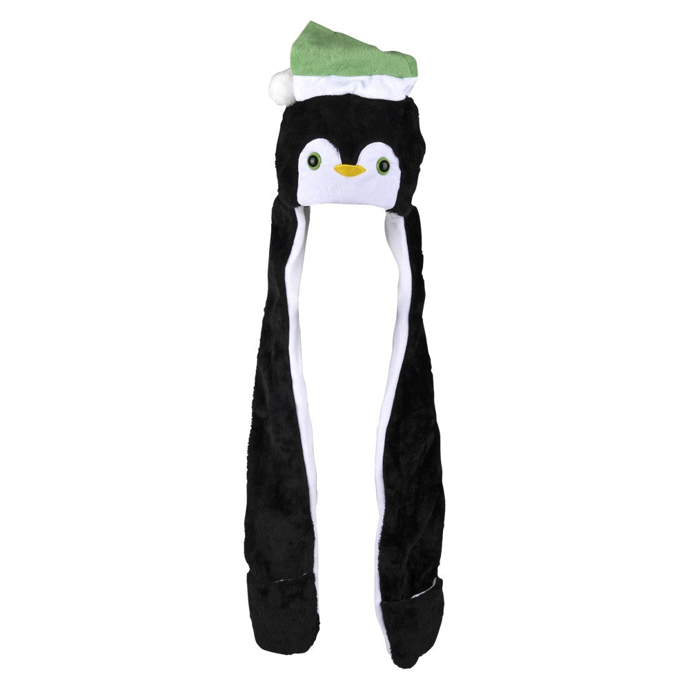 Christmas Plush Hoodie Scarf Hat 35"