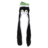Christmas Plush Hoodie Scarf Hat 35"
