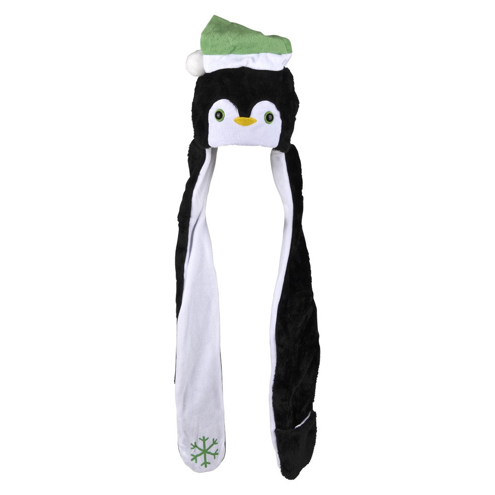 Christmas Plush Hoodie Scarf Hat 35"