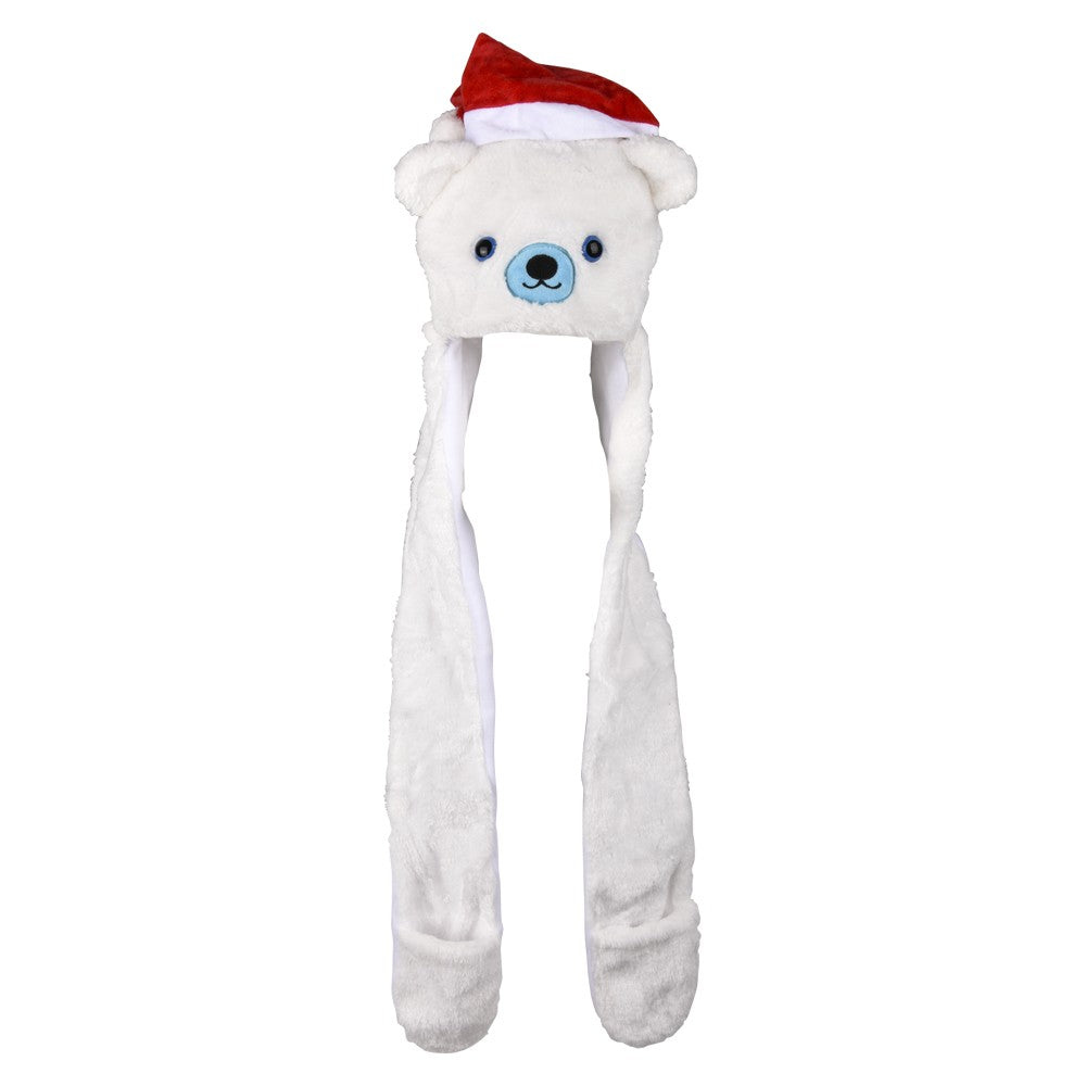Christmas Plush Hoodie Scarf Hat 35"