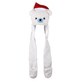 Christmas Plush Hoodie Scarf Hat 35"