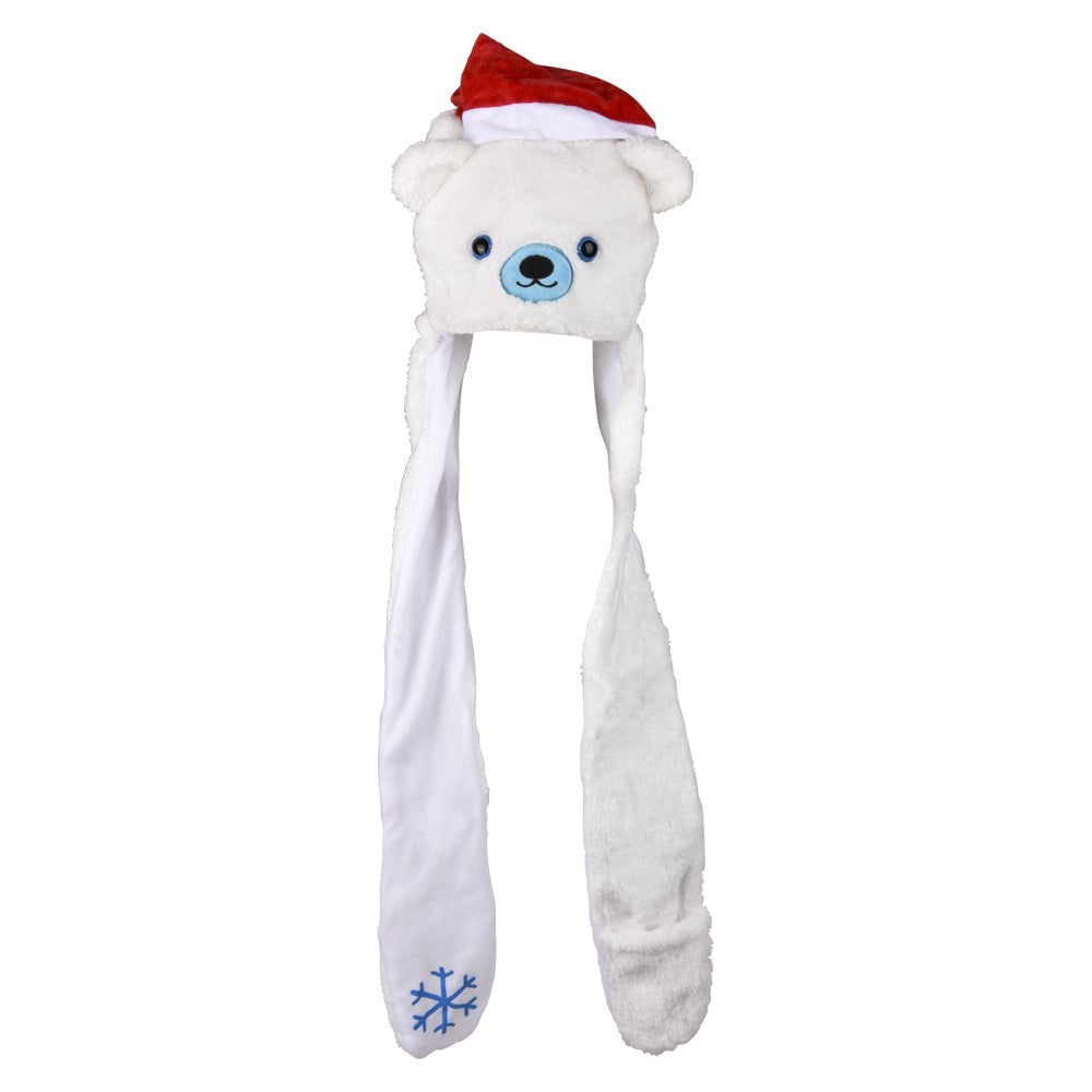 Christmas Plush Hoodie Scarf Hat 35"