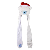 Christmas Plush Hoodie Scarf Hat 35"