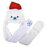 Christmas Plush Hoodie Scarf Hat 35"