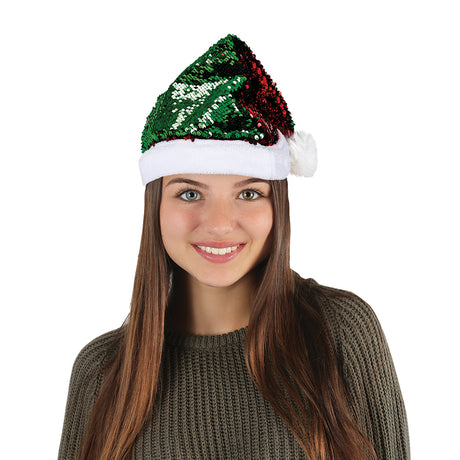 Flip Sequin Santa Hat 16"
