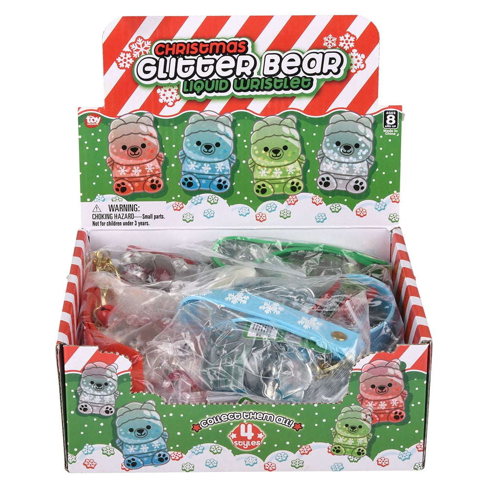 Christmas Liquid Bear Wristlet Clip On (12 PC Display)