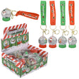 Christmas Liquid Snow Globe Wristlet Clip On (12 Pc Display)