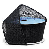 Burlap Wired Ribbon 2 1/2 '' X 10 yd Black Color 1 / ROLL