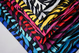 Zebra Charmeuse Satin Fabric - Zebra Print, 58/60" Width, Multiple Colors (1 Yard)