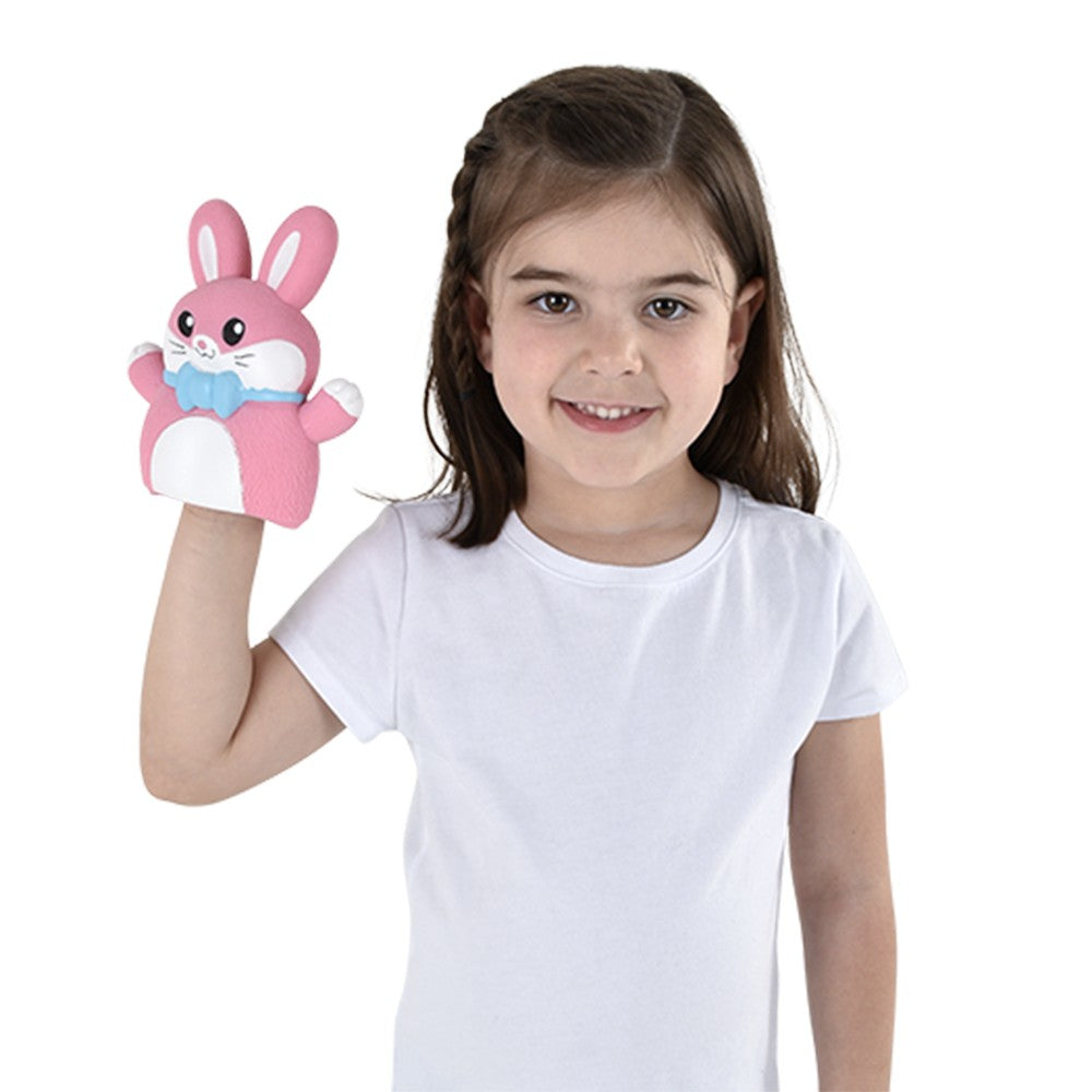Easter Bunny Stretchy Hand Puppet 6" (12 PC Display)