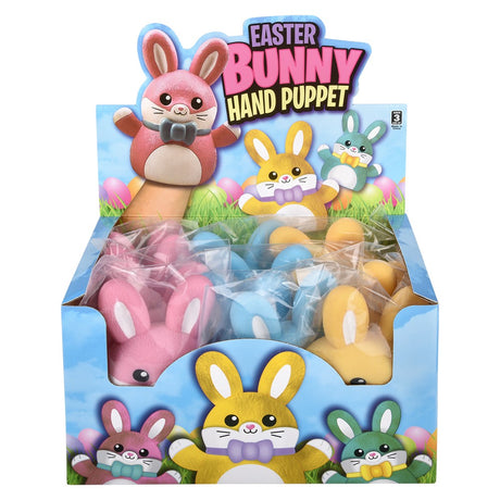 Easter Bunny Stretchy Hand Puppet 6" (12 PC Display)