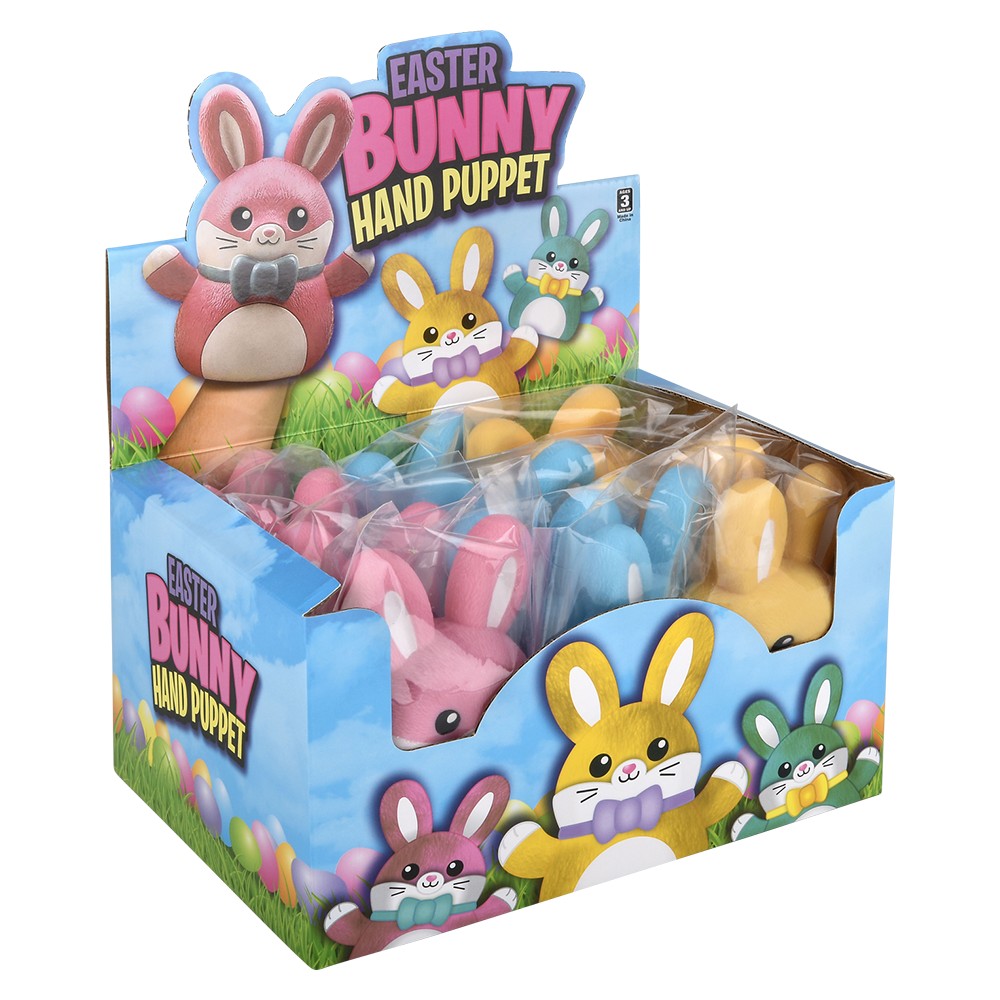 Easter Bunny Stretchy Hand Puppet 6" (12 PC Display)