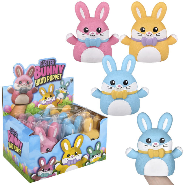 Easter Bunny Stretchy Hand Puppet 6" (12 PC Display)
