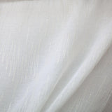 Zeek Fabric Sheer - Metallic Zig Zag Embroidered Sheer Fabric, White, Ivory, Silver, 118" Width (1 Yard)