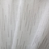 Zeek Fabric Sheer - Metallic Zig Zag Embroidered Sheer Fabric, White, Ivory, Silver, 118" Width (1 Yard)