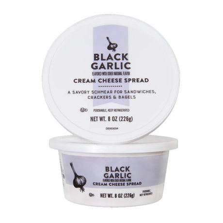 Black Garlic Cream Cheese Spread Umami Rich Savory Garlic Cream Cheese for Bagels and Cooking