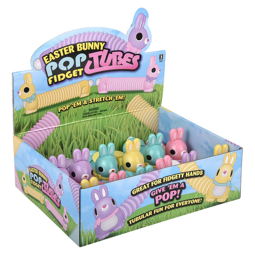 Easter Bunny Fidget Pop Tube 7" (12 Pc Display)