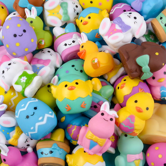 Easter Character Assortment Mini Rubber Figures (50 Pc)