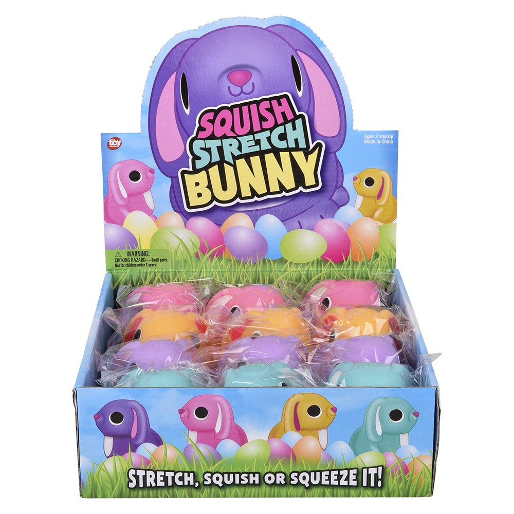 Easter Bunny Squish And Stretch Fidget Toy (12 Pc Display)