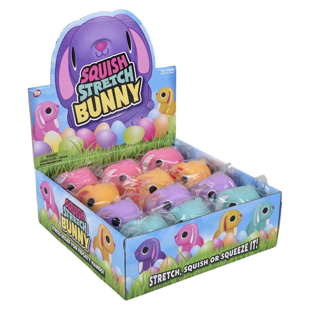 Easter Bunny Squish And Stretch Fidget Toy (12 Pc Display)
