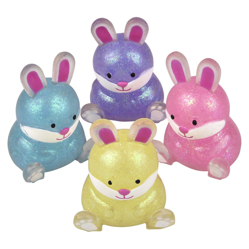 Squish Sticky Glitter Easter Bunny (12 Pc Display)